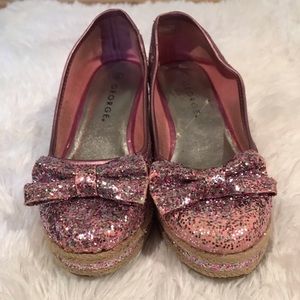 Girl’s sparkly pink wedges size 12